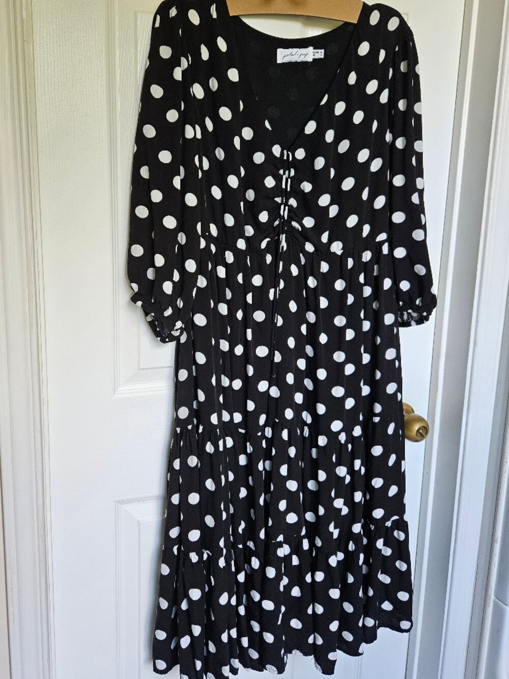 Petal & Pup Tiered Polka dot Midi Dress